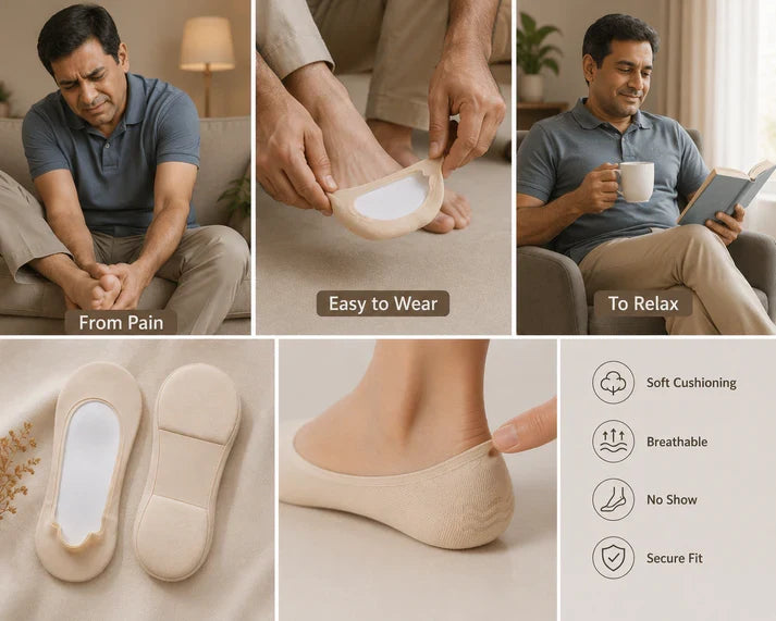 Invisible Insole Foam Cushion Socks