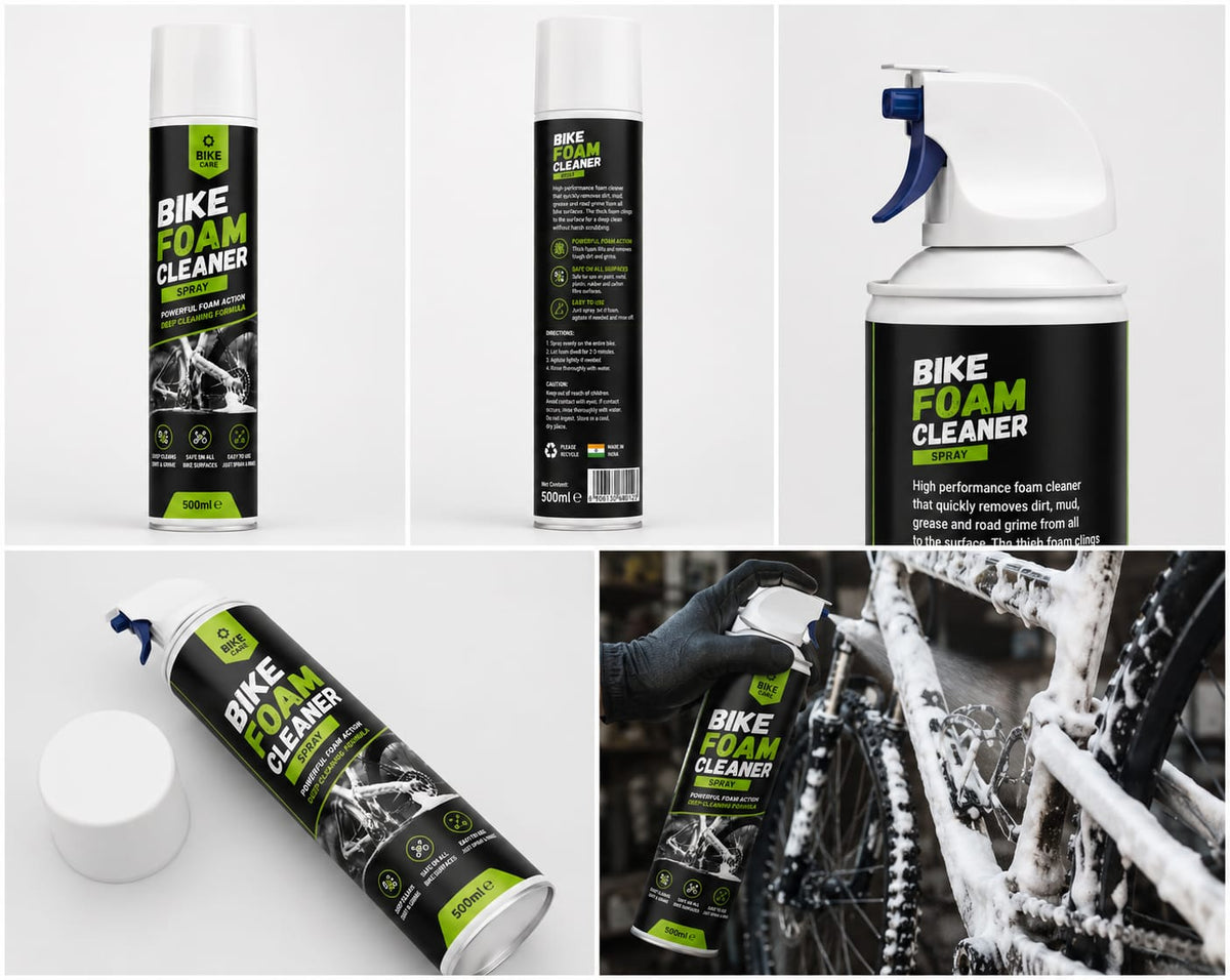 Motorcycle and Bicycle Dry Foam Cleaning Spray for Extra Shine