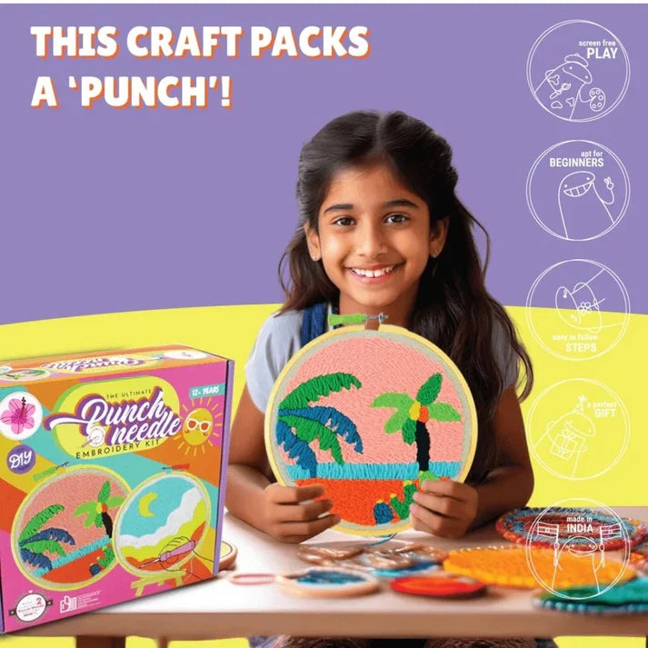 First Stitch鈩� 鈥� Beginner Punch Needle Kit for Kids & Teens