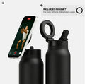 Stainless Steel Insulated Bottle with 360 Degree Rotating Universal Magnetic Phone Mount Holder